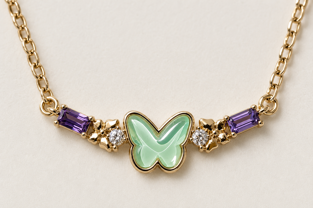 VIYOMA Mint Papillon Necklace