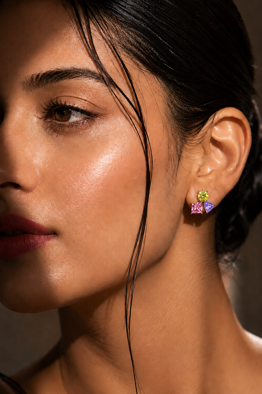 VIYOMA Pastel Trio Studs Earrings