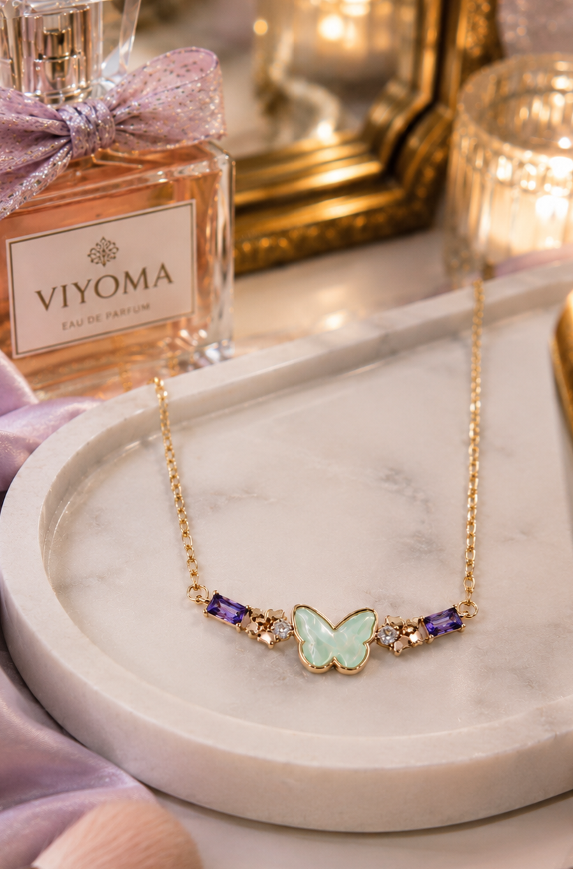 VIYOMA Mint Papillon Necklace
