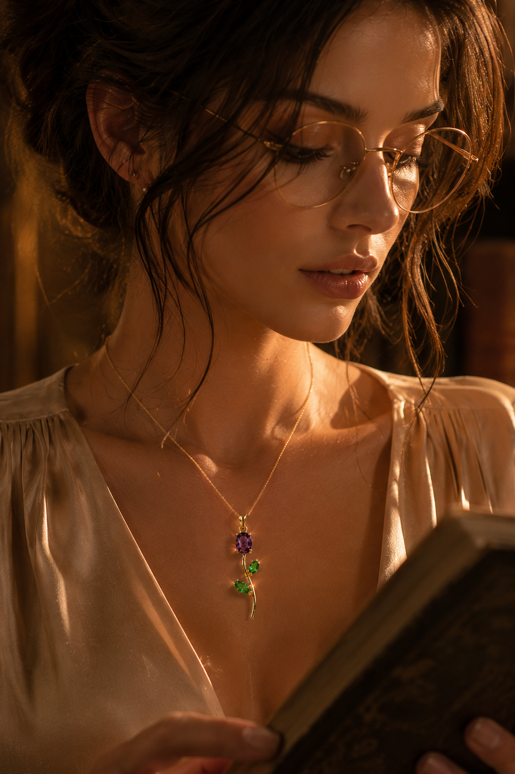 VIYOMA Amethyst Tulip Pendant