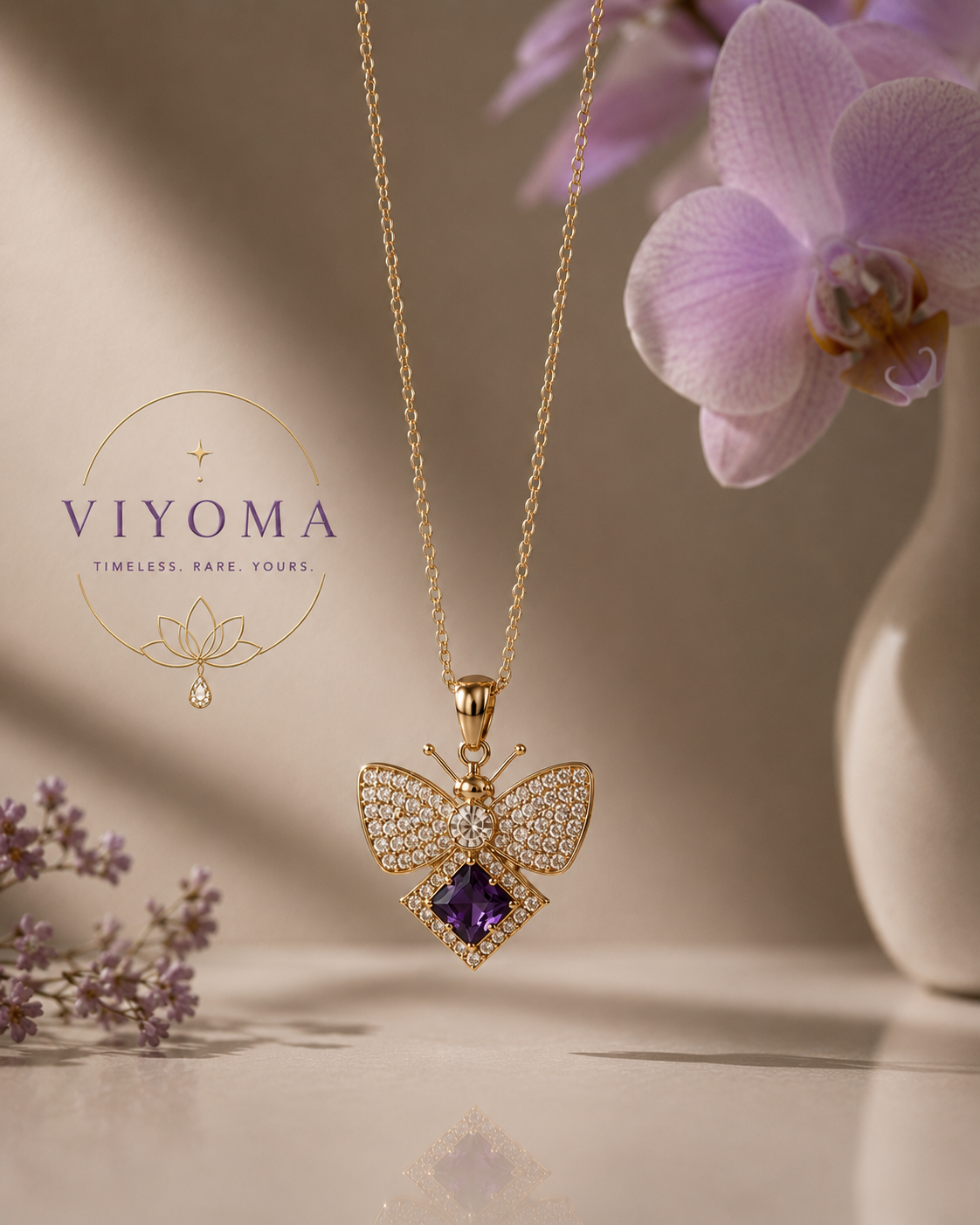 VIYOMA Amethyst Flutter Pendant