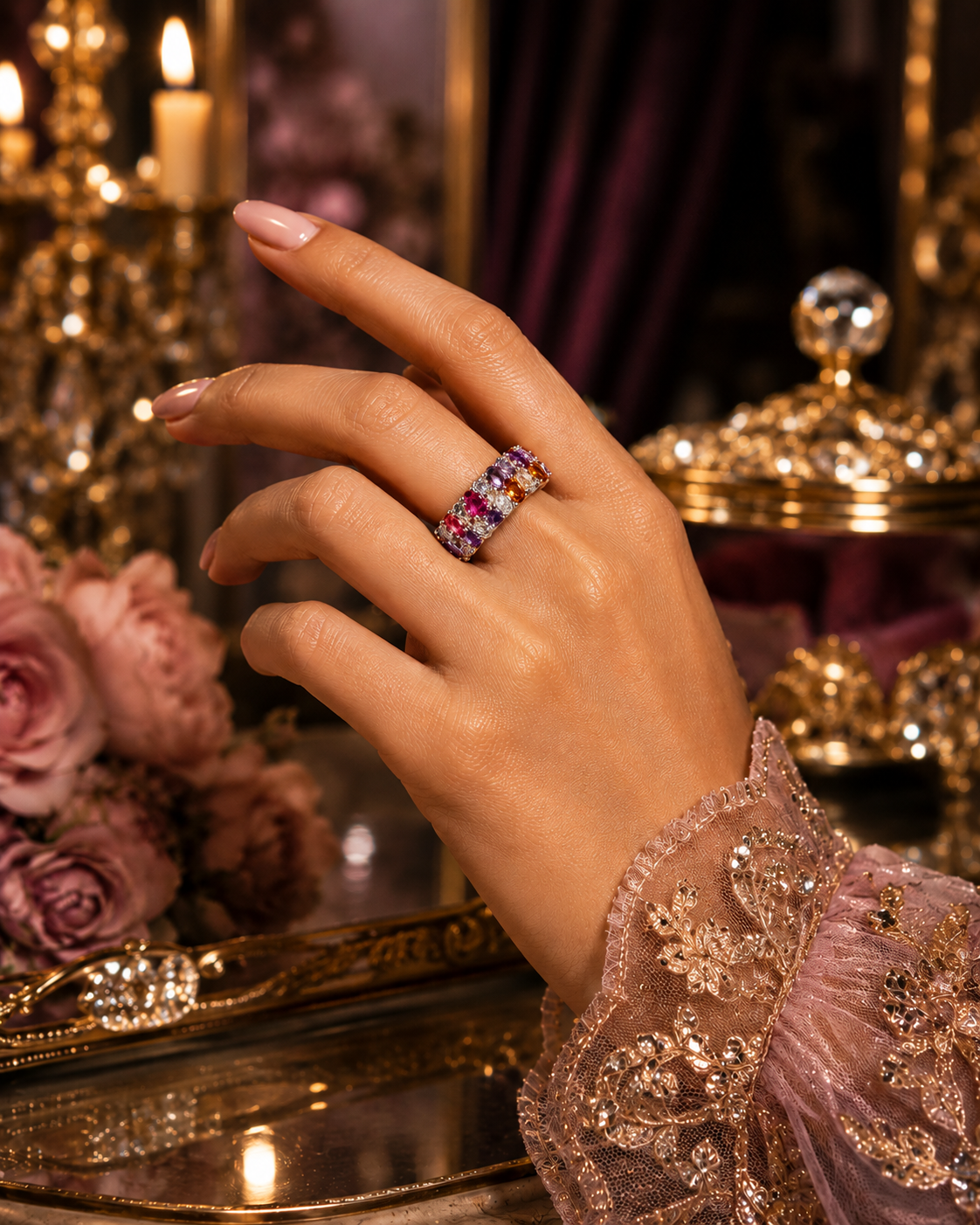 VIYOMA Aurora Crown Ring