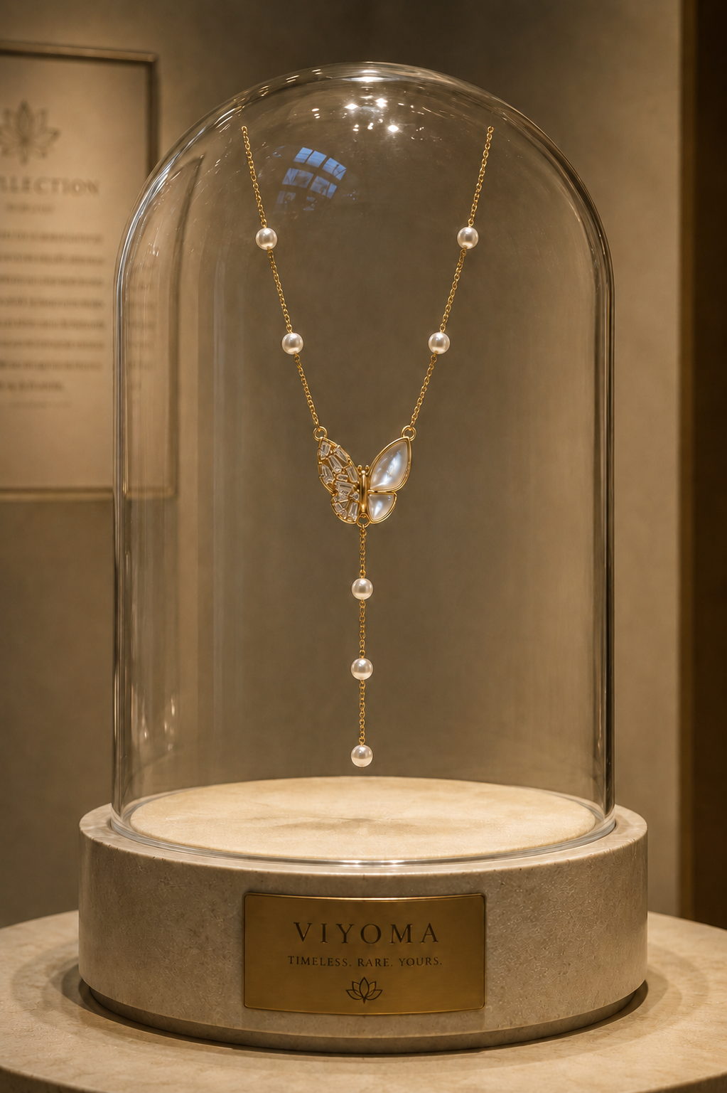 VIYOMA Ivory Pearl Papillon Necklace