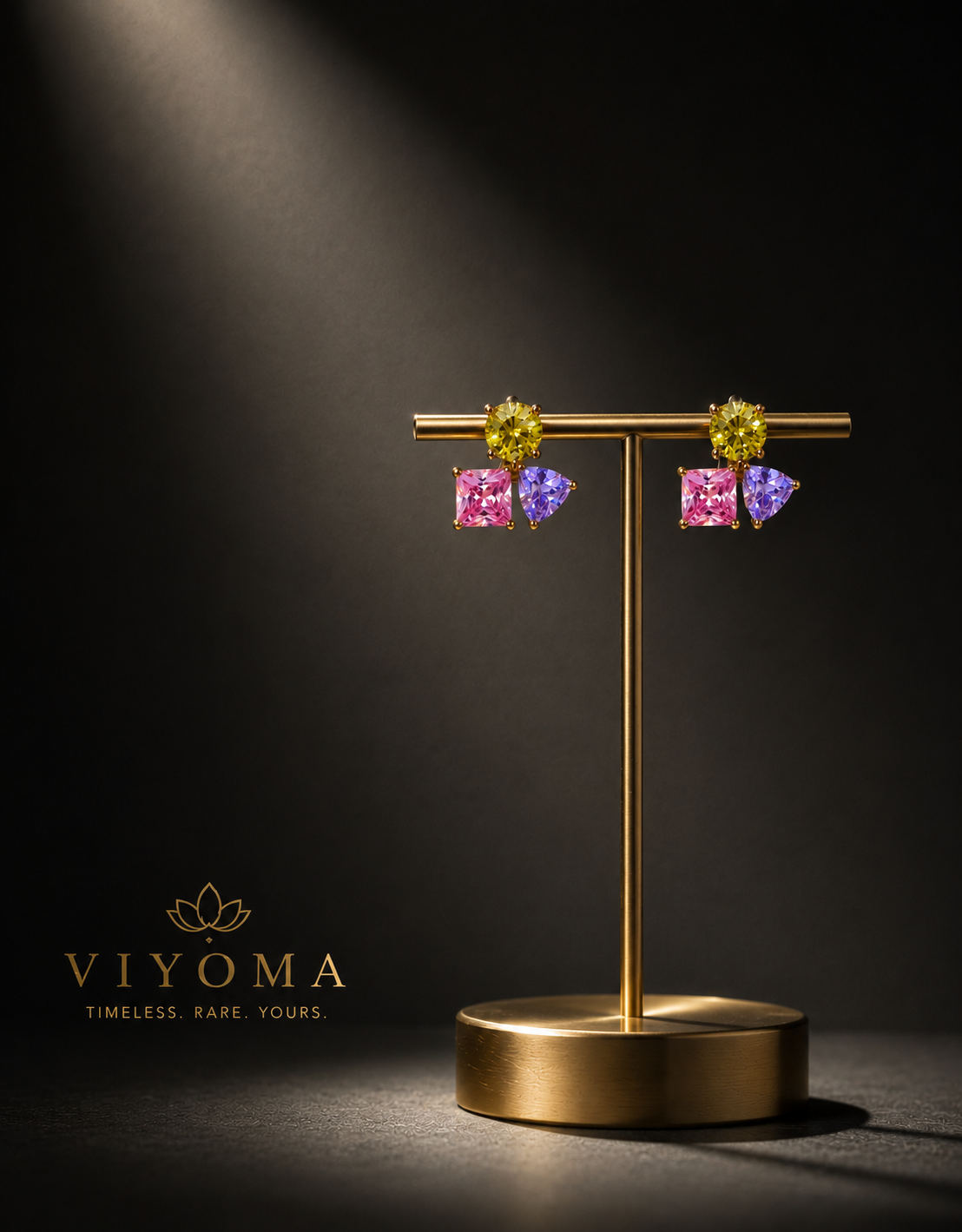 VIYOMA Pastel Trio Studs Earrings