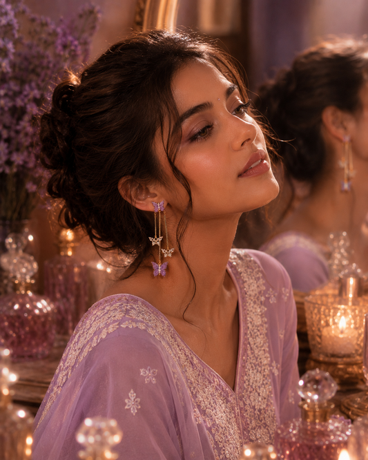 VIYOMA Lilac Papillon Earrings