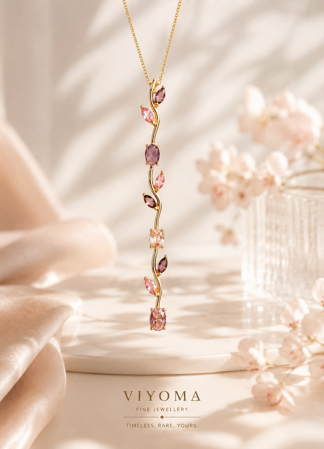 VIYOMA Twilight Wisteria Drop Pendant