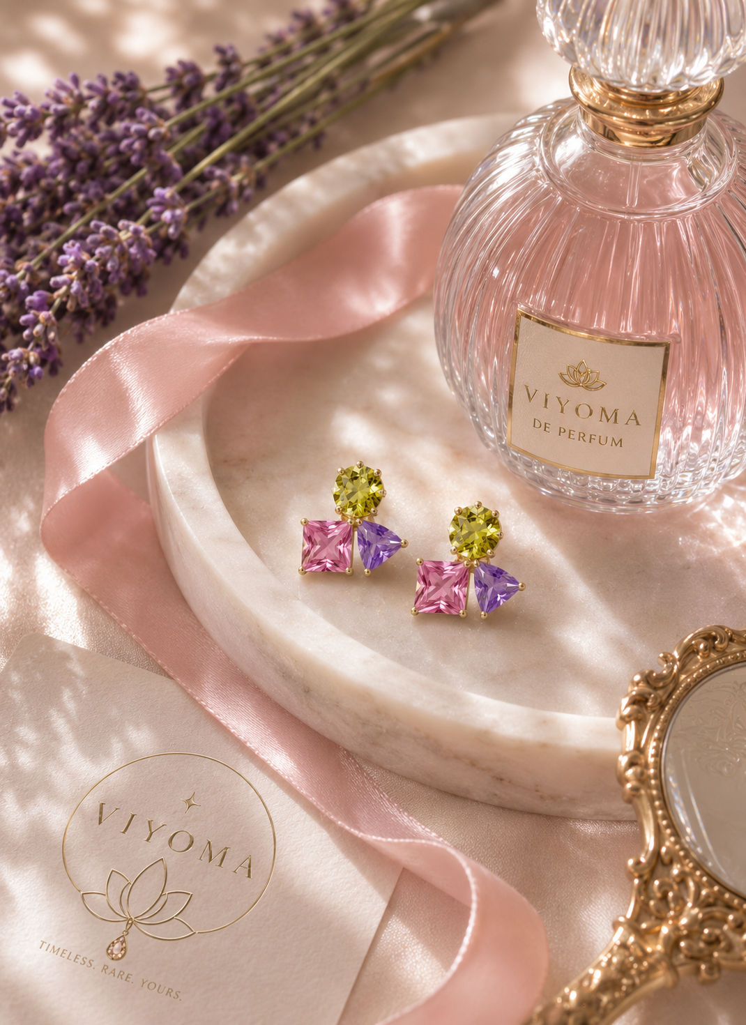 VIYOMA Pastel Trio Studs Earrings