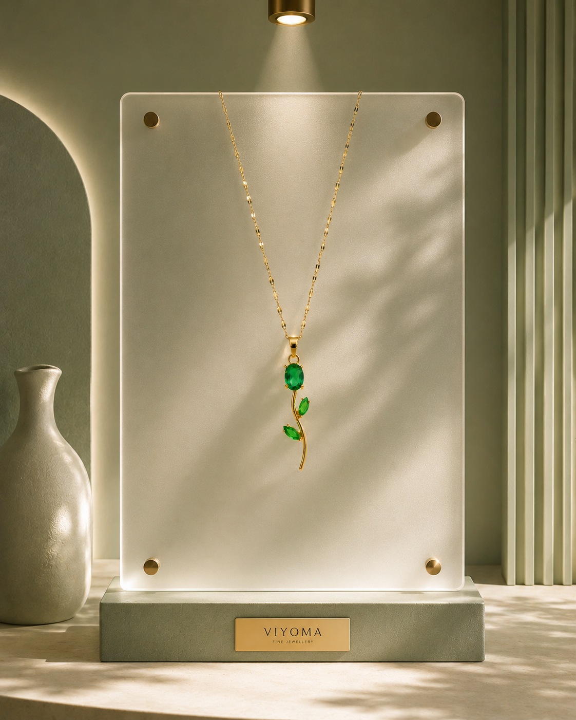 VIYOMA Emerald Tulip Pendant