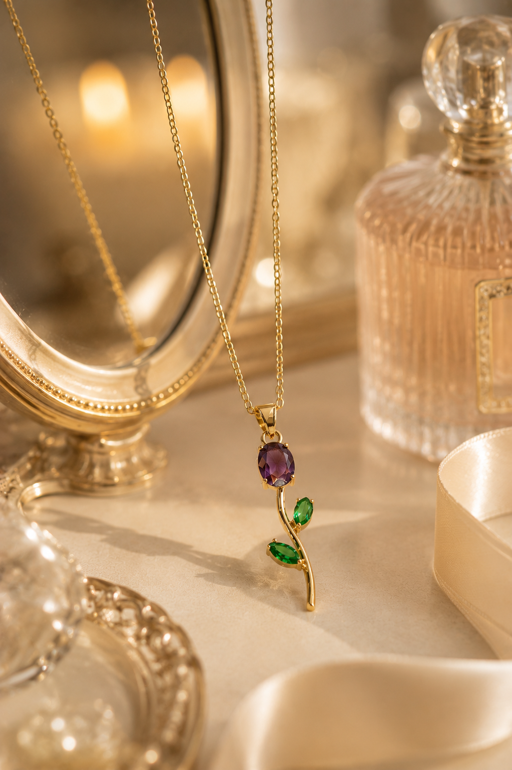 VIYOMA Amethyst Tulip Pendant