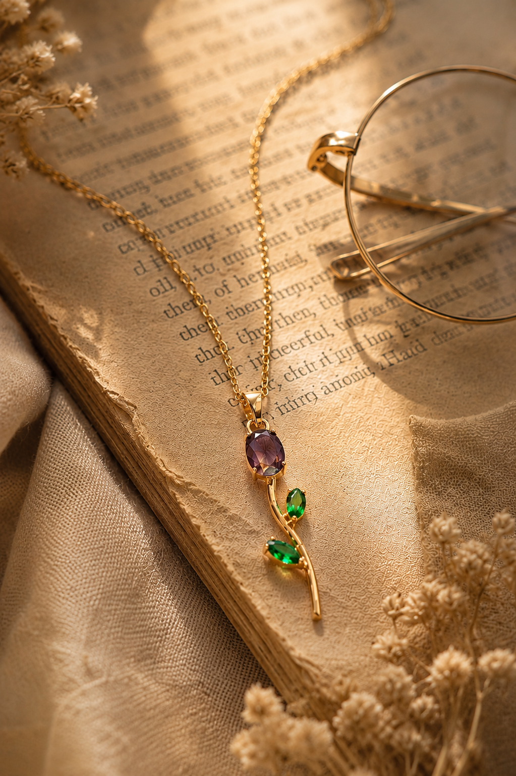 VIYOMA Amethyst Tulip Pendant